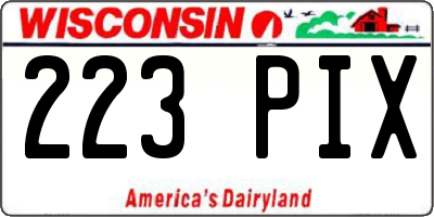 WI license plate 223PIX