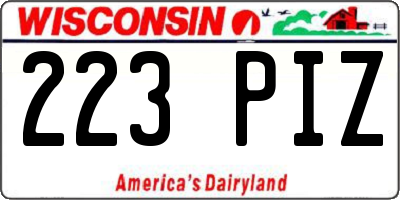 WI license plate 223PIZ