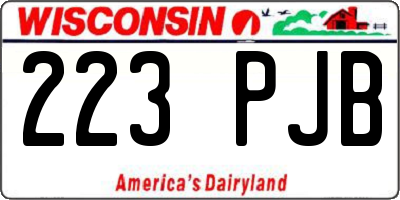 WI license plate 223PJB
