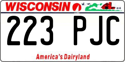 WI license plate 223PJC