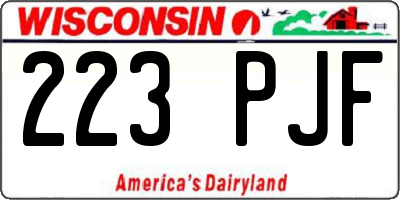 WI license plate 223PJF