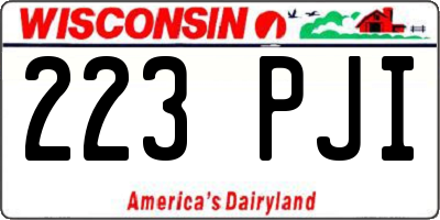 WI license plate 223PJI