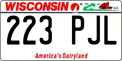 WI license plate 223PJL