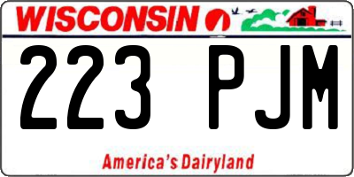WI license plate 223PJM