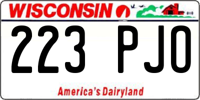 WI license plate 223PJO