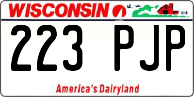WI license plate 223PJP