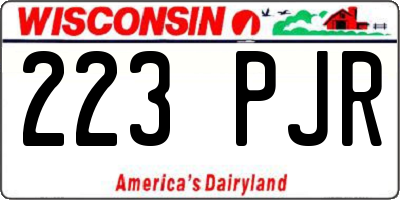 WI license plate 223PJR