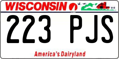 WI license plate 223PJS