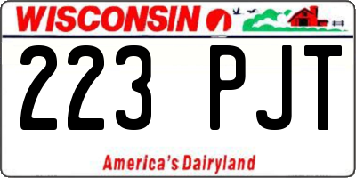 WI license plate 223PJT