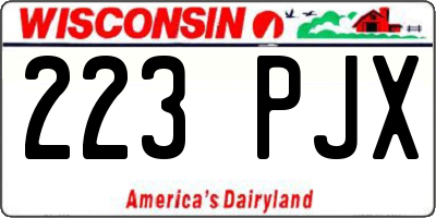 WI license plate 223PJX
