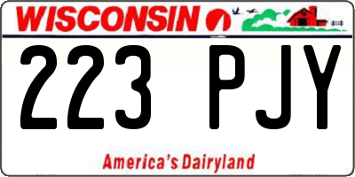 WI license plate 223PJY