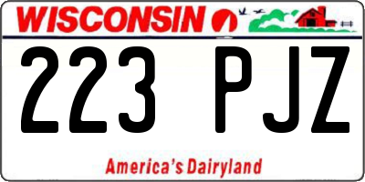WI license plate 223PJZ