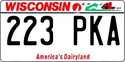 WI license plate 223PKA