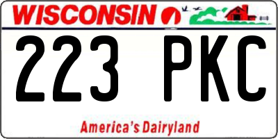 WI license plate 223PKC