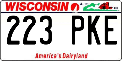 WI license plate 223PKE