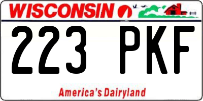 WI license plate 223PKF