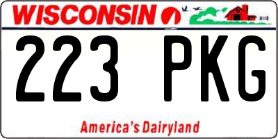 WI license plate 223PKG