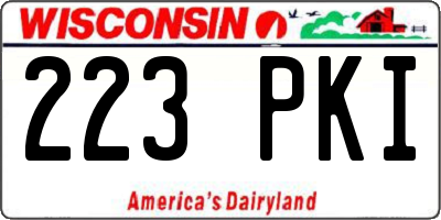 WI license plate 223PKI