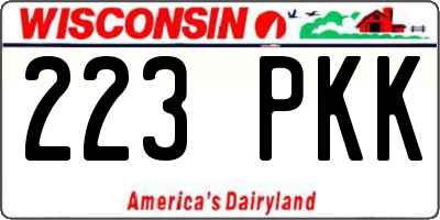 WI license plate 223PKK