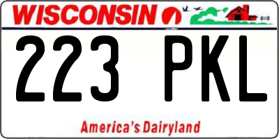 WI license plate 223PKL