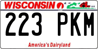 WI license plate 223PKM