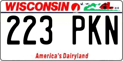 WI license plate 223PKN