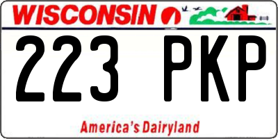 WI license plate 223PKP