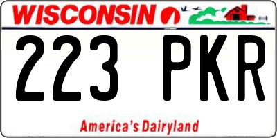 WI license plate 223PKR