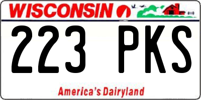 WI license plate 223PKS