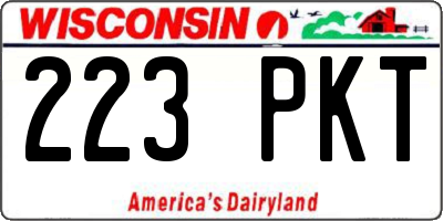 WI license plate 223PKT