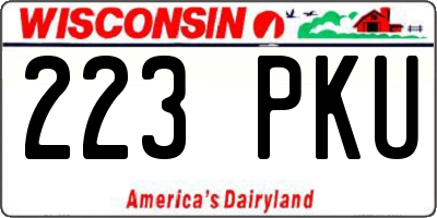 WI license plate 223PKU