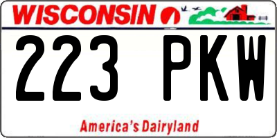WI license plate 223PKW