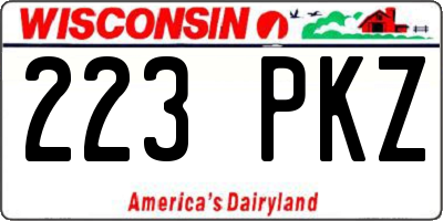 WI license plate 223PKZ