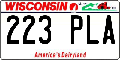 WI license plate 223PLA