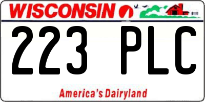 WI license plate 223PLC