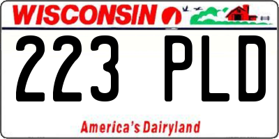 WI license plate 223PLD