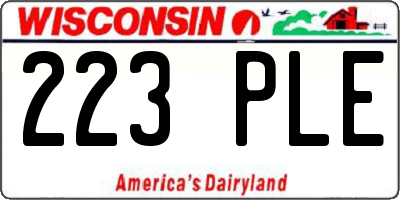 WI license plate 223PLE