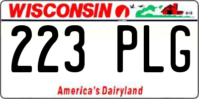 WI license plate 223PLG