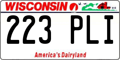 WI license plate 223PLI