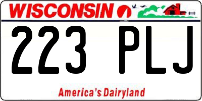 WI license plate 223PLJ
