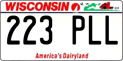 WI license plate 223PLL