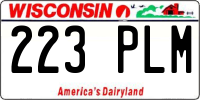 WI license plate 223PLM