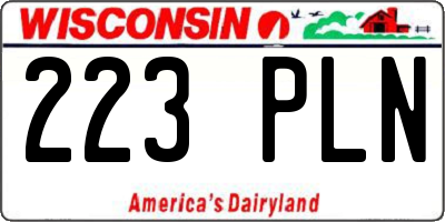 WI license plate 223PLN