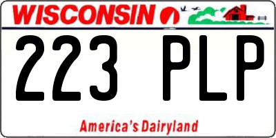 WI license plate 223PLP