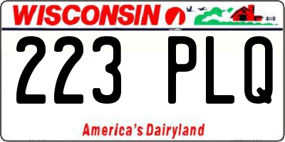 WI license plate 223PLQ