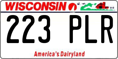 WI license plate 223PLR