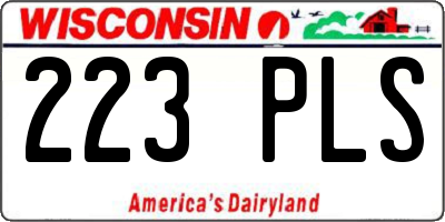 WI license plate 223PLS