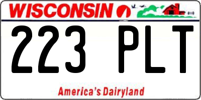 WI license plate 223PLT
