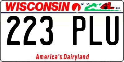 WI license plate 223PLU