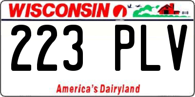 WI license plate 223PLV